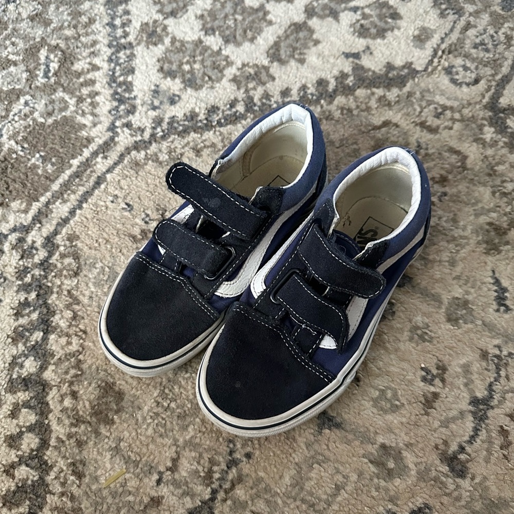 Vans Kids Dark Blue Velcro Sneakers